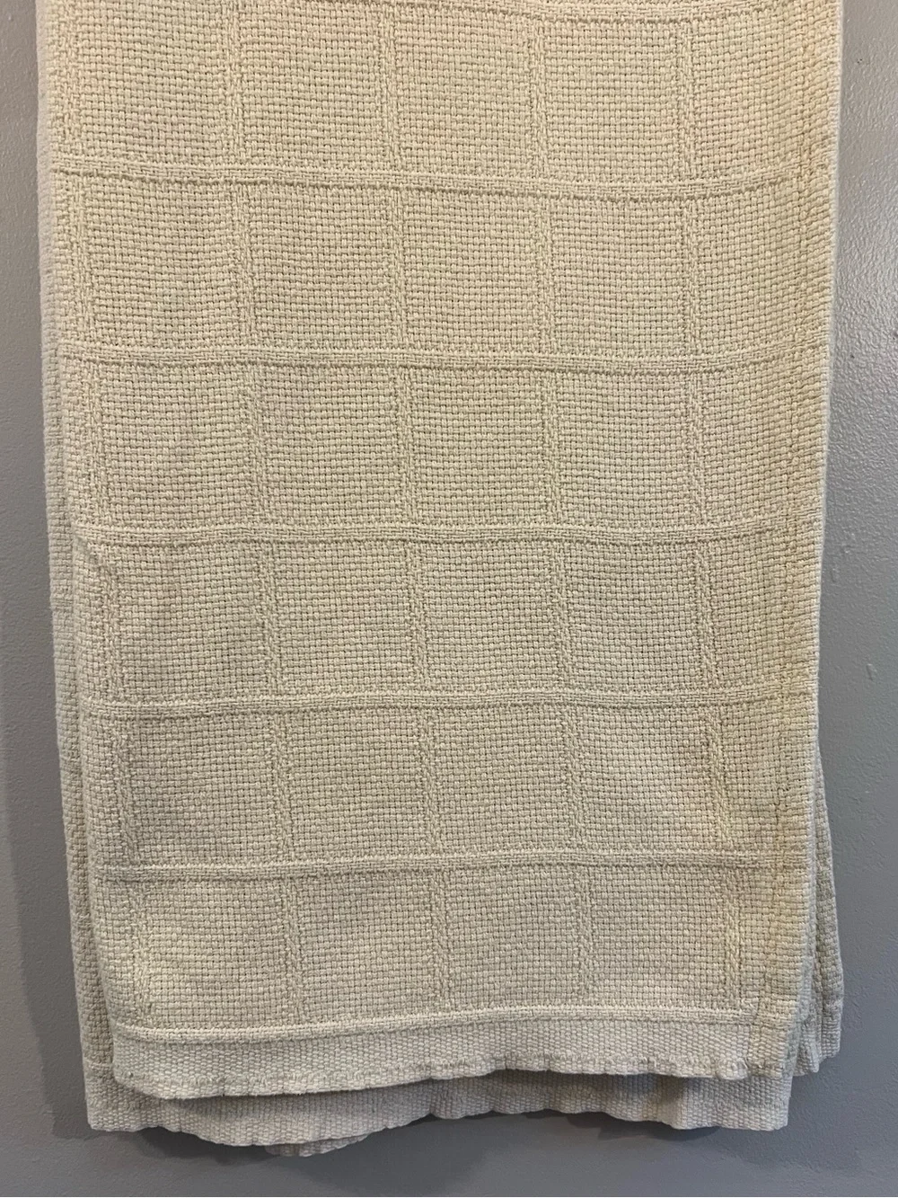 Vintage Ralph Lauren pastel yellow waffle weave woven cotton quilt Cottagecore